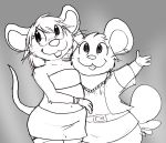  anthro clothed clothing cute duo female grey_background hamster mammal mouse nishi oxynard rex(mouse) rodent simple_background 