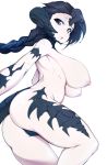  animal_humanoid big_breasts braided_ponytail breasts butt camel_toe clothed clothing dragon_humanoid female freckles horn humanoid looking_at_viewer mammal not_furry panties slugbox topless underwear 