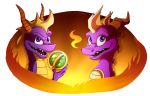  2017 digital_media_(artwork) dragon horn icelectricspyro open_mouth purple_eyes smile spines spyro spyro_the_dragon teeth video_games 