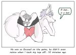 canine clothing colrblnd_(artist) comic dog duzt_(artist) english_text feet female fur gray_paws looking_at_viewer mammal measureup oata_rinsky panties pawpads paws pink_underwear samoyed smile speech_bubble text underwear undressing white_fur 