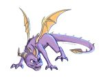  2017 alpha_channel claws colored_sketch digital_media_(artwork) dragon feral icelectricspyro male membranous_wings open_mouth scalie simple_background solo spines spyro spyro_the_dragon teeth transparent_background video_games western_dragon wings 