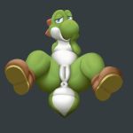  2018 anus blue_eyes boots butt clothing female footwear green_yoshi hi_res mario_bros nintendo nude presenting pussy solo spread_legs spreading squeeshy video_games yoshi 