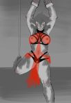  bdsm blush bondage bound breasts cat clothing feline female fr0stmask gag lingerie mammal solo spreading suspension 