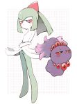  crossed_arms gen_3_pokemon kirlia minashirazu misdreavus no_humans pokemon pokemon_(creature) pout red_eyes sweatdrop 