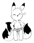  anthro anthrofied briefs bulge canine clothing cub fox hands_on_hips keaton line_art majora&#039;s_mask male mammal multi_tail nintendo oob simple_background solo the_legend_of_zelda tighty_whities underwear video_games white_background young 
