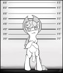  2013 angry animal_genitalia animal_penis applejack_(mlp) balls black_and_white cowboy_hat crossed_arms crossgender cutie_mark earth_pony equine equine_penis feral friendship_is_magic hair half-erect hat height_chart hi_res horse male mammal monochrome my_little_pony penis pentabins pony solo standing 
