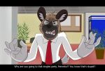  2018 aggressive_retsuko anthro artich0ker clothed clothing digital_media_(artwork) fur haida hi_res hyena male mammal sanrio simple_background 
