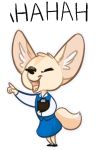  2018 aggressive_retsuko animated anthro canine clothed clothing digital_media_(artwork) female fennec fenneko fox laugh mammal sanrio sqdpxl 