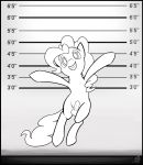  2013 animal_genitalia animal_penis balls black_and_white crossgender earth_pony equine equine_penis erection feral friendship_is_magic hair height_chart hi_res horse jumping male mammal monochrome my_little_pony penis pentabins pinkie_pie_(mlp) pony solo 