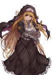  1girl absurdres armor blonde_hair brown_dust brown_eyes cross dress habit highres knight long_hair nun solo yougen_kitsune 