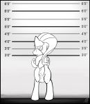  2013 animal_genitalia animal_penis balls big_penis black_and_white crossgender equine equine_penis erection feral fluttershy_(mlp) friendship_is_magic hair height_chart hi_res horse long_hair male mammal monochrome my_little_pony penis pentabins pony solo standing 