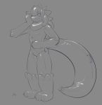  2018 animate_inanimate anthro arashi_maeda digital_drawing_(artwork) digital_media_(artwork) dragon featureless_crotch grey_background inflatable living_inflatable male mammal nozzle nude poiuytrew pool_toy rubber scalie shiny simple_background solo standing 