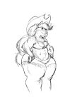  anthro anthrofied applejack_(mlp) big_butt butt earth_pony equine female friendship_is_magic hi_res horse mammal muscular my_little_pony pointblankfluffpistol pony smile solo thick_thighs wide_hips 