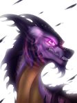  2018 digital_media_(artwork) dragon feral headshot_portrait horn icelectricspyro portrait purple_eyes purple_scales scales scalie simple_background solo spines teeth western_dragon white_background 