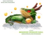  ambiguous_gender bearded_dragon cloud cryptid-creations dragon_ball feral green_scales horn humor lizard pun red_eyes red_scales reptile scales scalie simple_background solo star white_background yellow_scales 