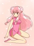  alternate_eye_color alternate_hair_color cherry_blossoms china_dress chinese_clothes double_bun dress flower hair_flower hair_ornament long_hair lum10 pink_eyes pink_hair ranma_1/2 shampoo_(ranma_1/2) solo 