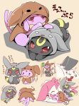  2017 azuma_minatsu blush eevee eeveelution espeon japanese_text nintendo open_mouth pok&eacute;mon pok&eacute;mon_(species) simple_background sylveon text translation_request umbreon video_games 