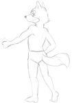  anthro barefoot briefs butt canine clothed clothing fox fox_mccloud mammal nintendo sketch solo star_fox thegreatmatsutzu topless underwear video_games 