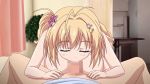  1boy 1girl animated animated_gif baka_na_imouto_o_rikou_ni_suru_no_wa_ore_no_xx_dake_na_ken_ni_tsuite blonde_hair blush bouncing_breasts breasts censored fellatio hetero incest large_breasts mitsui_hana oral pov sister 