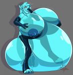  4_fingers 4_toes anthro areola armwear belly belly_expansion big_areola big_belly big_breasts blue_hair blue_skin blush bra breast_expansion breasts canine clothing crimsoneclipse elbow_gloves female fox gloves goo growth hair half-closed_eyes huge_breasts hyper hyper_belly inflation legwear looking_pleasured mammal mostly_nude nipples open_mouth paws project_0800200c9a66 rubber solo text thigh_highs toes tongue tongue_out translucent underwear 