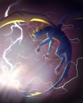  2018 claws digital_media_(artwork) dragon electricity feral flying horn icelectricspyro male membranous_wings scalie simple_background solo spines western_dragon wings 