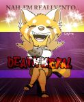  2018 aggressive_retsuko anthro clothed clothing digital_media_(artwork) female fur hi_res mammal red_panda retsuko sanrio scotty_(artist) simple_background solo 