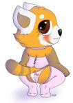  2018 aggressive_retsuko anthro blush butt clothing corset digital_media_(artwork) female hello_kitty lingerie looking_at_viewer mammal midnightmeowth red_panda retsuko sanrio solo underwear 