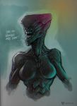  2018 breasts cybernetics cyberpunk cyborg digital_media_(artwork) female future humanoid machine neurodyne not_furry open_mouth robot science_fiction simple_background solo 