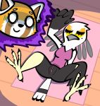  aggressive_retsuko anthro avian bird female fur mammal nervous pussy red_panda retsuko sanrio secretary_bird washimi yoga yukacutiekoala 