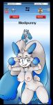  2018 anthro blue_eyes breasts duckdraw fak&eacute;mon female fusion hi_res hybrid looking_at_viewer lopunny meditite nintendo nipples open_mouth pok&eacute;mon pok&eacute;mon_(species) pussy solo video_games 