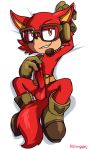  anthro clothing custom_character_(sonic_forces) dakimakura_design fur male penis red_fur seductive smile smirk solo sonic_(series) sonic_forces sonic_the_hedgehog 