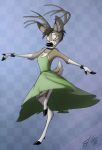  anthro antlers cervine clothed clothing cuntboy dancing flat_chested hooves horn intersex jayne_doe mammal maskedhusky simple_background standing 