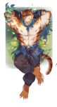  2018 abs anthro biceps clothing crrispy_shark digital_media_(artwork) feline fur kemono male mammal muscular muscular_male simple_background stripes tiger 