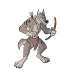  2018 angry arrow bow canine clothed clothing digital_media_(artwork) loincloth looking_at_viewer male mammal paintfox simple_background topless tribal war_paint weapon white_background wolf 