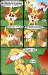  2018 blush canine comic dialogue duo eevee english_text female fennekin feral fuf grass mammal nintendo outside pok&eacute;mon pok&eacute;mon_(species) presenting presenting_pussy pussy smile spread_legs spreading text video_games virgin 