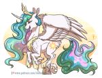  2018 blush crown equine female friendship_is_magic happy horn inuhoshi-to-darkpen jewelry mammal my_little_pony necklace prancing princess_celestia_(mlp) solo winged_unicorn wings 