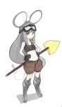  animal_ears bangs belt black_gloves boots bow brown_shorts cheese crop_top doremi food full_body gloves goggles goggles_on_head grey_hair hands_on_hips long_hair looking_at_viewer low-tied_long_hair midriff mouse_ears mouse_girl mouse_tail navel original pink_bow pink_eyes shorts simple_background solo standing tail tail_bow very_long_hair white_background 