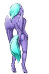  2018 anthro anthrofied avian butt d-lowell friendship_is_magic hippogryph looking_at_viewer looking_back male my_little_pony nude seaspray_(mlp) simple_background solo white_background wings 