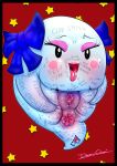  anus body_writing boo_(mario) clitoris despairchanpu female genital_piercing lady_bow makeup mario_bros nintendo not_furry open_mouth paper_mario piercing pussy pussy_piercing solo tongue tongue_out video_games 