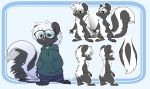  black_fur clothing eyewear fur glasses hoodie male mammal pink_nose skunk thorn_(artist) 