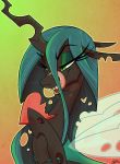  &lt;3 bedroom_eyes changeling eating fangs friendship_is_magic green_eyes half-closed_eyes hole_(disambiguation) licking licking_lips my_little_pony probablyfakeblonde queen_chrysalis_(mlp) seductive solo tongue tongue_out wings 