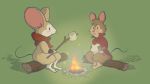  2018 anthro big_ears blush brown_fur cape clothing digital_media_(artwork) don_bluth female fire fur mammal marshmallow moss_(game) mouse mrs._brisby quill_(moss) rodent scarf simple_background slightly_chubby smile the_secret_of_nimh tiny_feet torniron video_games whiskers 