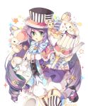  :o animal_ears bow character_request cup drill_hair garter_straps green_eyes green_hair hat holding holding_cup holding_staff horizontal_stripes long_hair looking_at_viewer mouse multicolored_hair pink_bow purple_hair red_bow rento_(rukeai) shironeko_project shorts solo staff star striped striped_legwear stuffed_animal stuffed_toy teacup teapot teddy_bear thighhighs top_hat twitter_username vertical-striped_legwear vertical_stripes white_bow white_shorts 