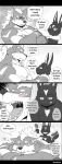  2018 anthro biceps big_muscles canine comic fur greyscale hi_res lagomorph male mammal monochrome muscular muscular_male naruever nero_(naruever) nipples pecs rabbit wolf zack_(naruever) 