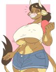  anthro big_breasts bovine breasts brrasts clothed clothing female huge_breasts mammal minotaur molly_(slightlysimian) nipple_bulge shirt slightlysimian solo under_boob 