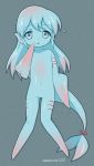  :o air_bubble animal_ears blue_eyes blue_hair blue_sclera blue_skin bubble filet_(kai_himo) full_body gills gradient_hair grey_background hand_up head_fins kai_himo knees_together_feet_apart long_hair monster_girl multicolored_hair no_feet no_hands nude original parted_lips pink_hair red_pupils solo tail twitter_username 