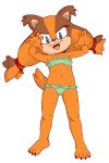  alpha_channel anthro bikini blue_eyes claws clothed clothing cub eyelashes fangs female flat_chested fur hairband jetfrozen jungle_badger looking_at_viewer navel open_mouth pose sharp_teeth simple_background solo sonic_(series) sonic_boom standing sticks_the_jungle_badger swimsuit teeth toe_claws transparent_background young 