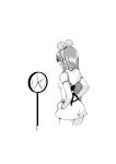  a.i._channel afterimage ass bangs breasts cropped_legs detached_sleeves facing_away greyscale hair_ribbon hairband hands_on_hips highres kizuna_ai kurihara_sakura long_hair long_sleeves monochrome ribbon shirt short_shorts shorts simple_background sleeveless sleeveless_shirt small_breasts solo very_long_hair virtual_youtuber weighing_scale white_background 