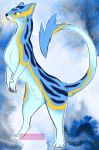  anthro blue_fur feline female feral ferrit fur invalid_tag long_body mammal nakoo semi-anthro solo 