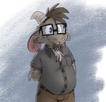  brown_hair brown_pants caprine clothing dress_shirt eyewear facial_hair gary_(tinydeerguy) glasses goat goatee gray_shirt hair male mammal shirt slacks solo tinydeerguy 